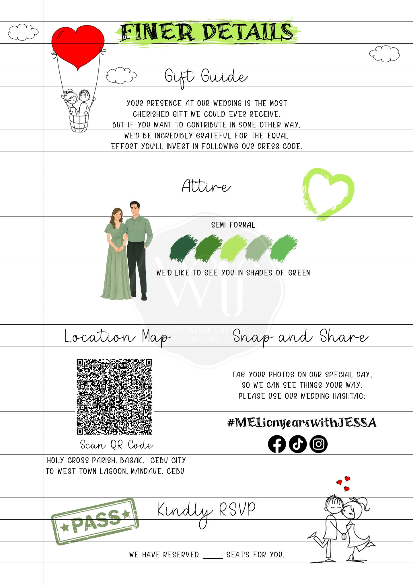 Wedding finer details